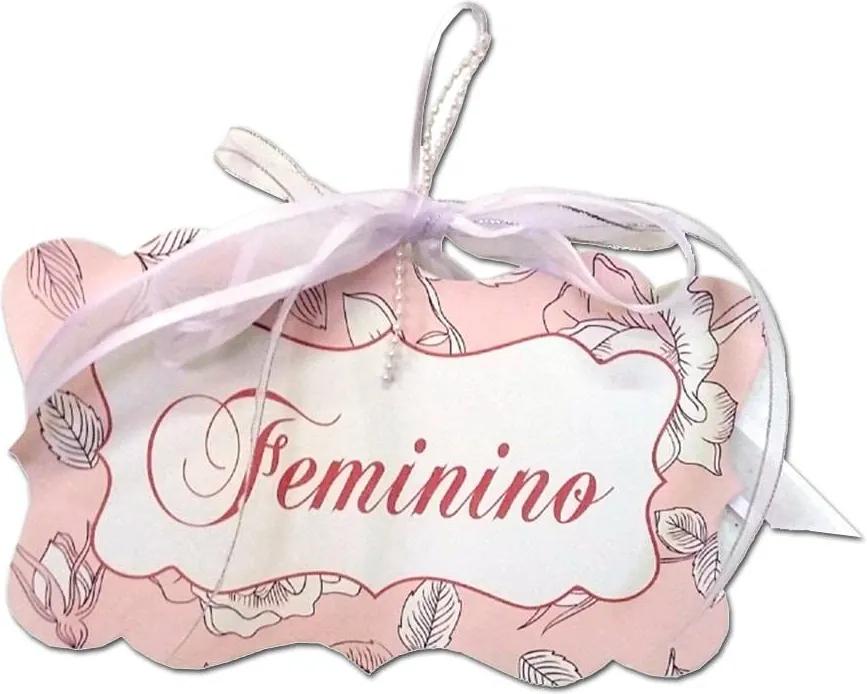 Plaquinha Móbile Feminino Rosa em MDF - 19x11,7 cm