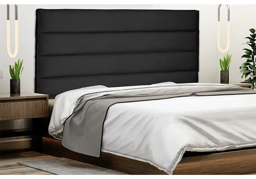 Cabeceira La Italiana Para Cama Box King 195 cm Suede Preto - D'Rossi