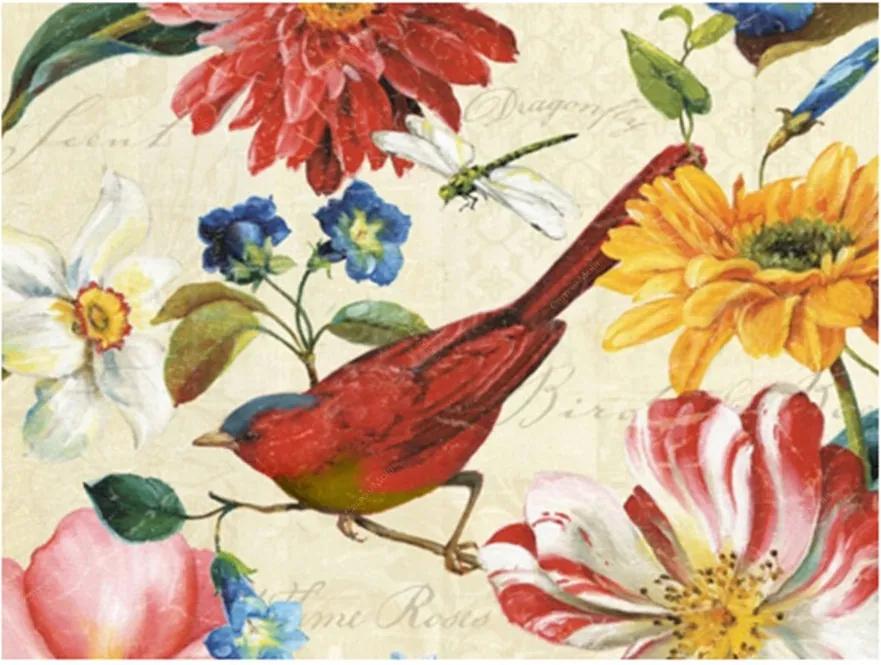 Placa Decorativa Pássaro Vermelho Grande em Metal - 40x30cm