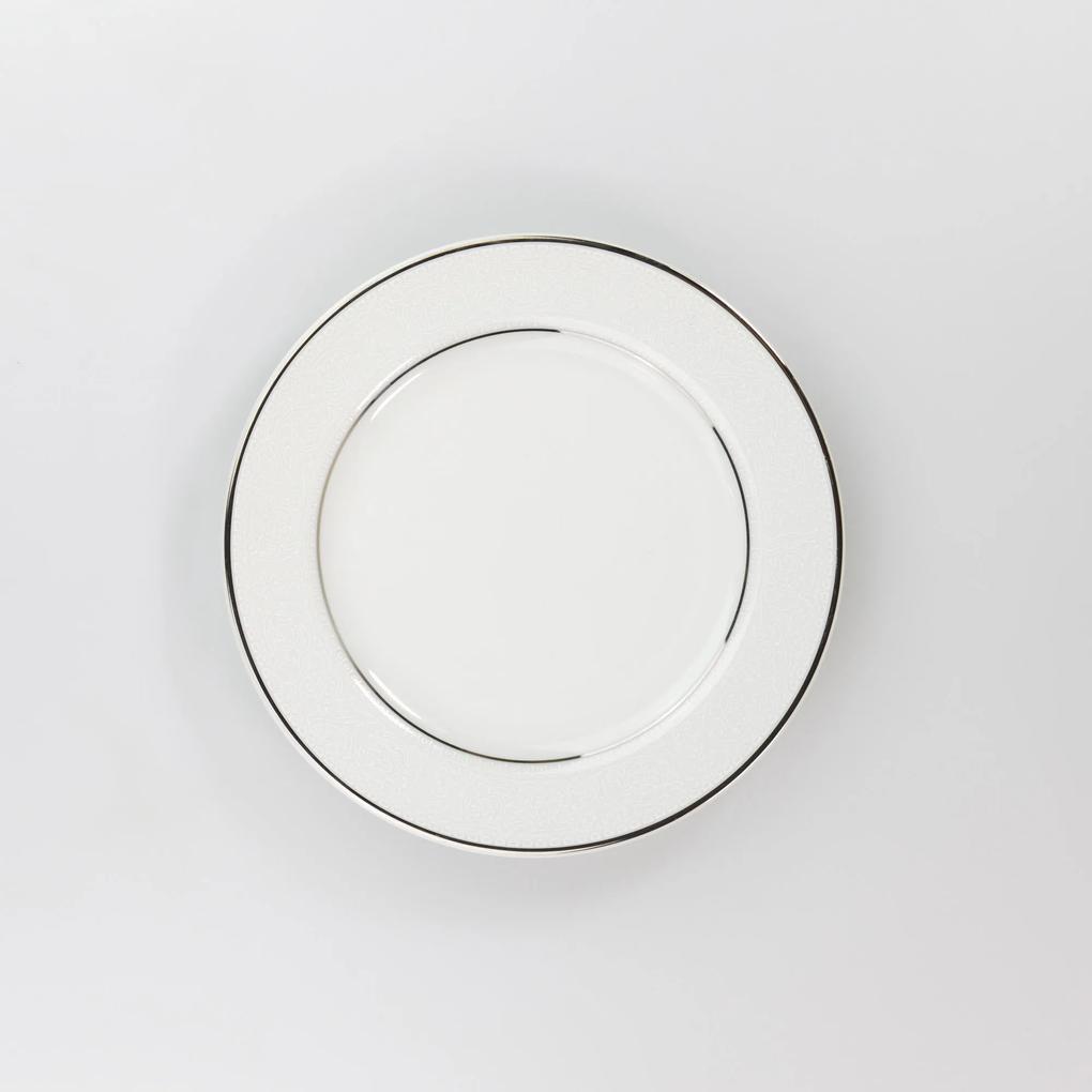 Conjunto de Pratos para Sobremesa Porcelana Schmidt 06 Peças - Dec. Renda Branca