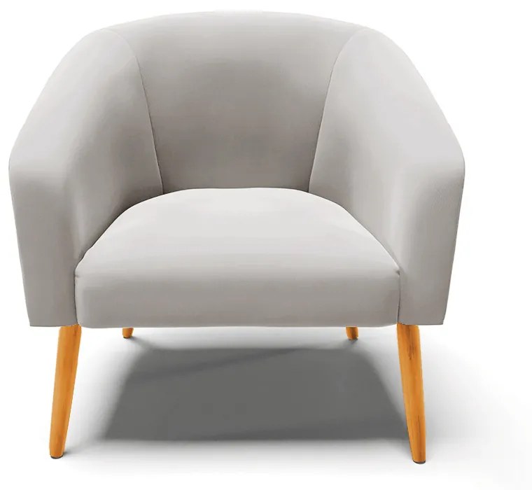 Poltrona Decorativa Pé Palito Castanho kit 2 Stella Veludo D03 - D'Rossi - Cinza