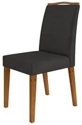 Kit 2 Cadeiras Estofadas Para Sala de Jantar Bella N04 Cinza Lux/Ipê -