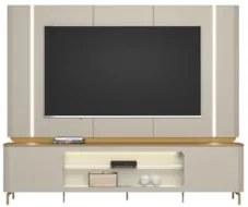 Painel TV 75 Pol e Rack 239cm com LED Martan Tauari/Off Flex L06 - Mpo