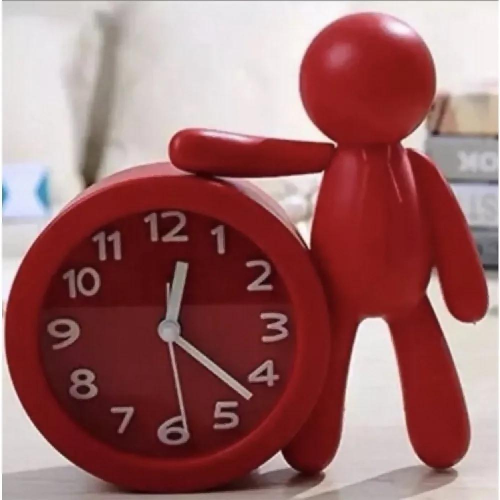 Relógio boneco lateral vermelho