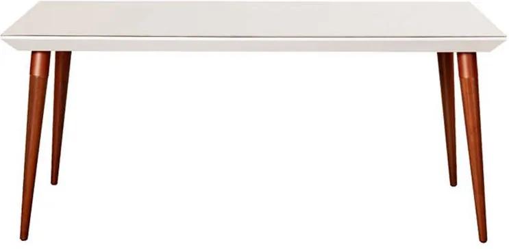 Mesa de Jantar Seymor com Vidro Off White Natural 1.80 - Wood Prime PV 32630