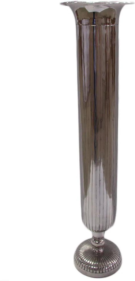 Vaso De Alumínio Cromado Longo 75cm x 18cm
