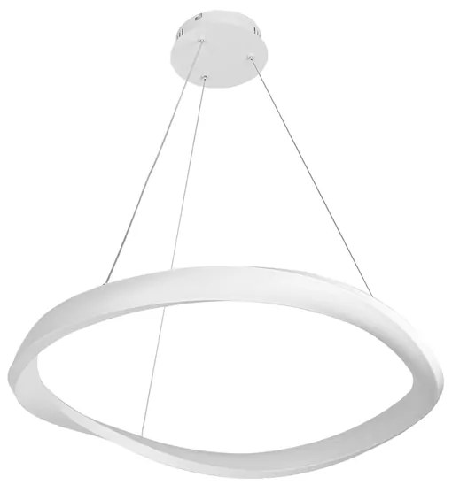 Pendente Led Acrilico Metal Branco 24w 3000k Mobius