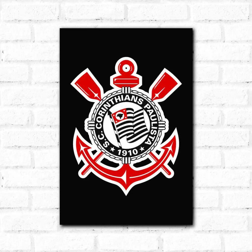 Corinthians - Placa Decorativa Logo Preto