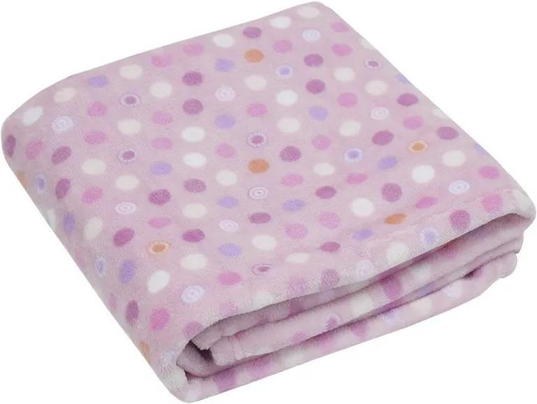 Cobertor Baby Flannel Menina 300g/m² - Bolinhas - Camesa