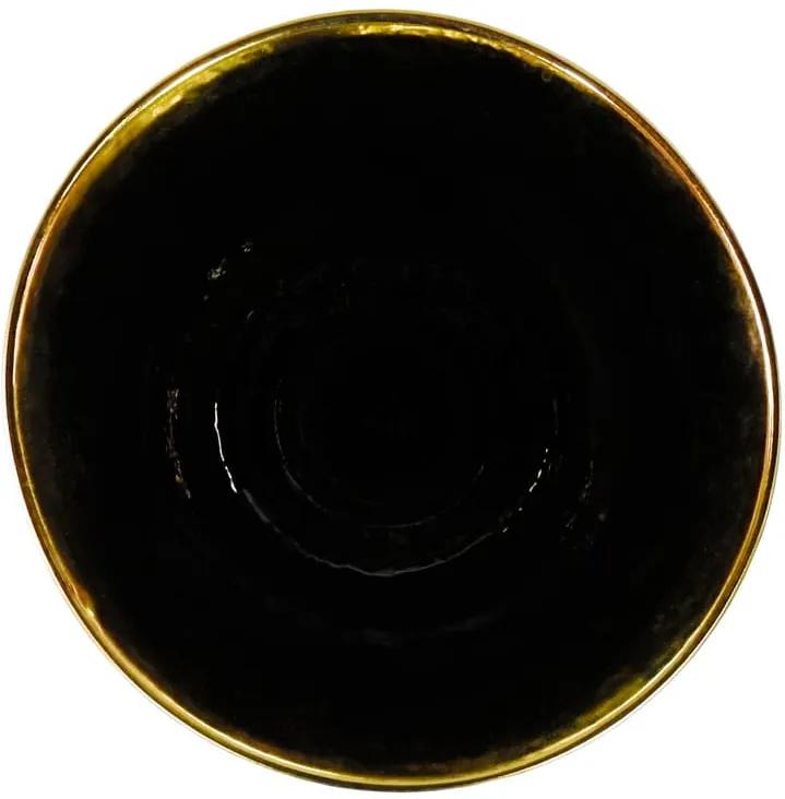 Vaso Decorativo em Porcelana na Cor Branca com Detalhes em Dourado - 23x23cm