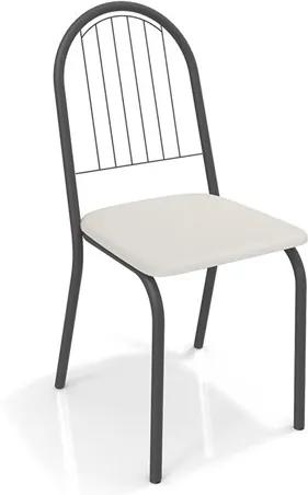 Cadeira Banner em Metal Preto - Branco