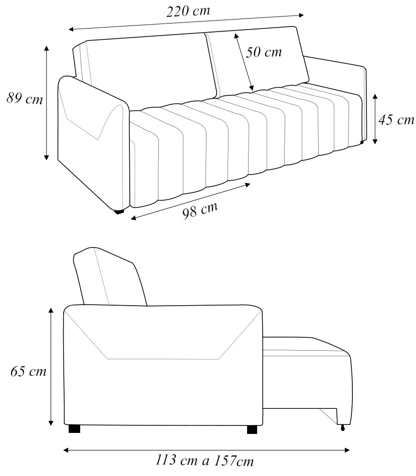 Sofá-Cama Decorativo Retrátil Thanos 2 Lugares 220cm Linho Cinza G45 - Gran Belo