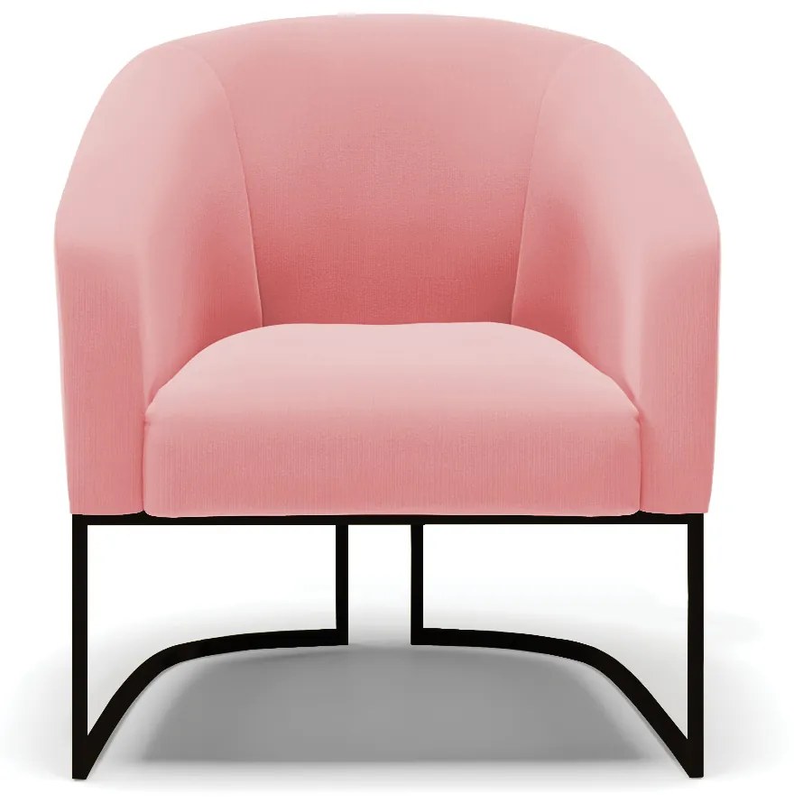 Poltrona Decorativa Industrial Preto Kit 2 Stella Suede D03 - D'Rossi - Rose