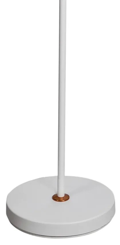 Luminaria De Chão Zucca Ø24,5X161Cm 2Xg9 / Globo Ø12Cm / Coluna | Usin... (BT / CB-PV - Branco Texturizado / Cobre Brilho Polido Verniz, FOSCO)