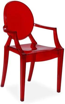 Cadeira Decorativa Invisible c/ braços, Cor - Vermelho