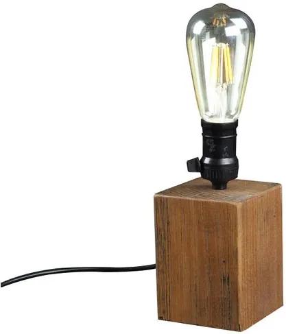 Luminaria de Mesa Lamp em Madeira cor Rustic Brown 18 cm (ALT) - 50870 Sun House