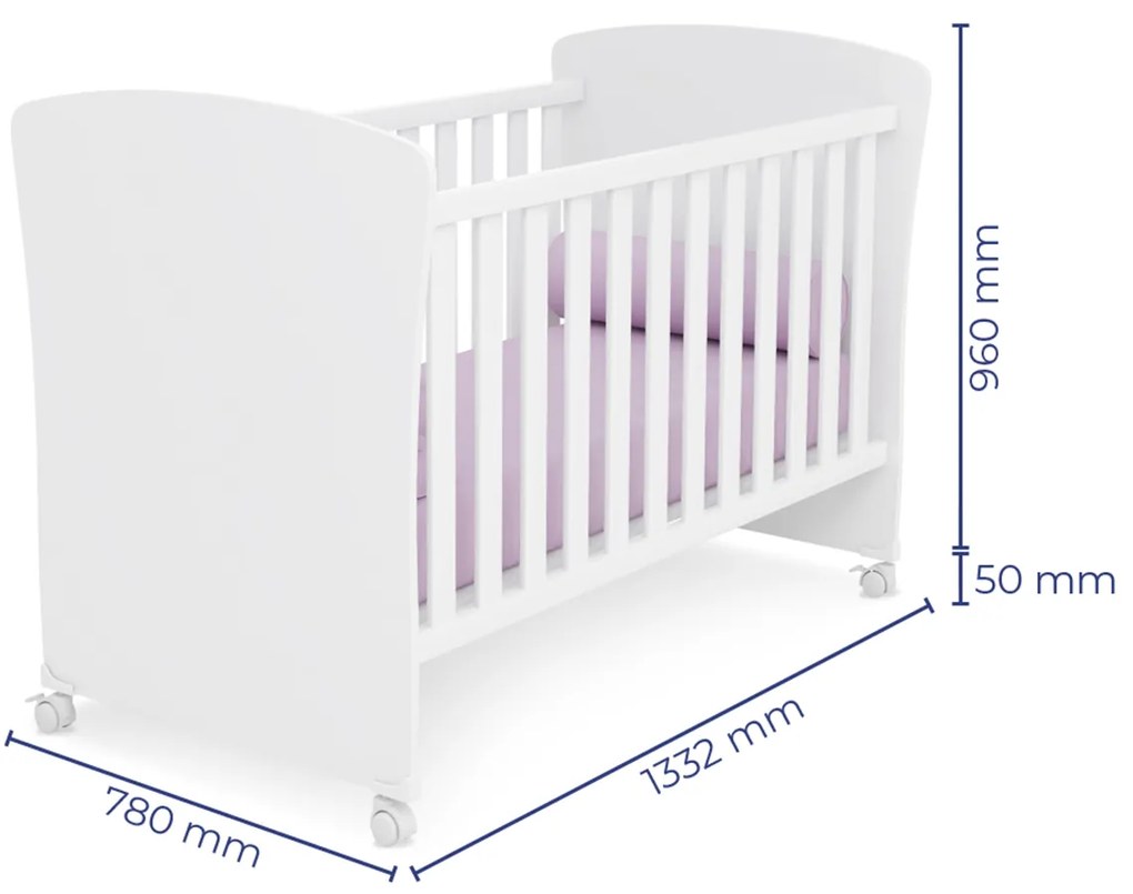 Berço Mini Cama Tati Brilhar Q01 - ADJ Decor
