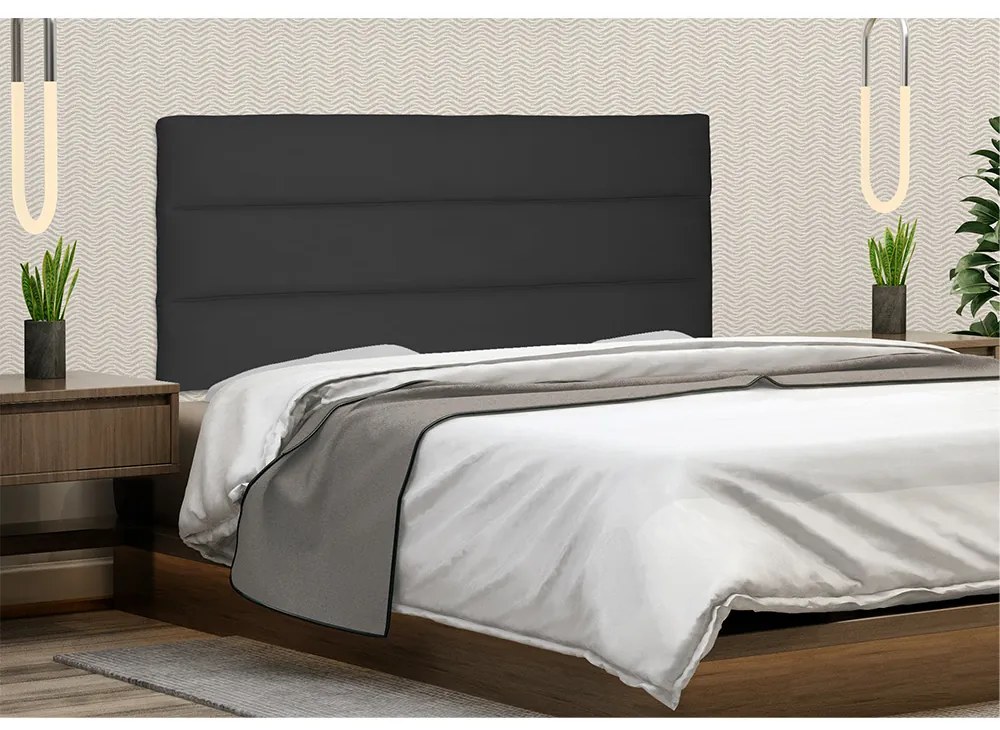 Cabeceira Painel La Italiana Para Cama Box King 195 cm Suede - D'Rossi - Preto