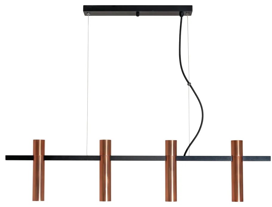 Pendente Cravo 3,8X20X85Cm Focos Simetricos 4Xmr11 - Usina 16970/4 (CB-V - Cobre Escovado Verniz)