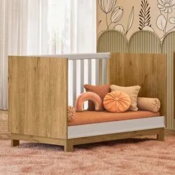 Berço Americano Mini Cama Slim Q Encanto Freijó/Branco - Qmovi