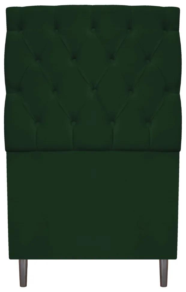Kit Cabeceira e Calçadeira Liverpool 90 cm Solteiro Suede Verde - ADJ Decor