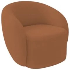 Poltrona para Sala de Estar Giratória Orgânica Garbin Z08 Boucle Terra