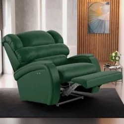 Poltrona do Papai Reclinável Kalie Power Touch Massagem FH9 PU Verde M