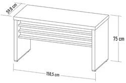 Mesa para Escritório 158cm Tamburato Corp A06 Carvalho/Branco - Mpozen