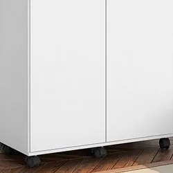 Armário Multiuso 2 Portas Com Rodízios Gold G03 Branco - Mpozenato