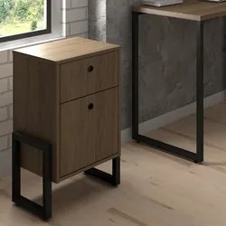 Gaveteiro Home Office 2 gavetas Estilo Industrial New Port F02 Castanh