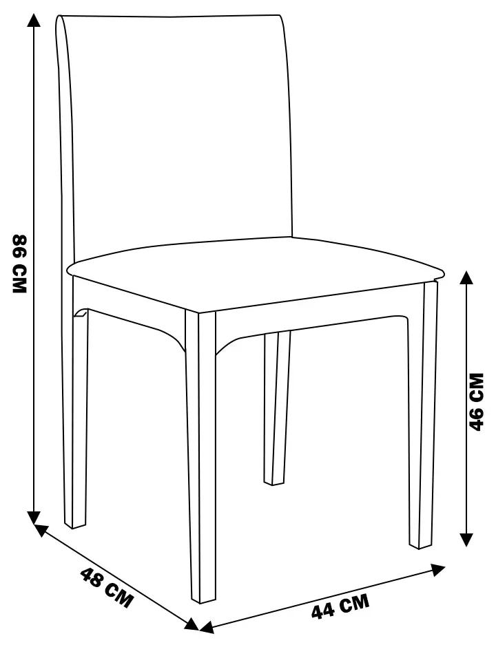 Kit 3 Cadeira Decorativa Sala de Jantar Steve Amêndoa G55 - Gran Belo