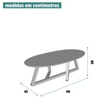 Mesa De Centro Classic Off White/Amêndoa – Tebarrot Móveis