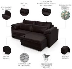 Sofá Retrátil 2 Lugares Para Sala 175cm Dijon Couro Bordô S07 - Mpozen