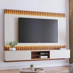 Painel Home Suspenso para TV 70 Pol. com LED 218cm Rios C05 Off White
