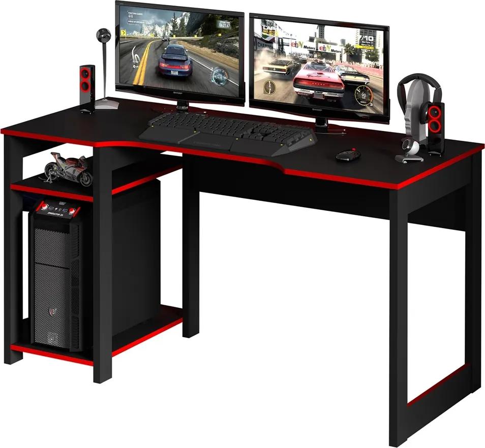 Mesa para Computador Desk Gamer ME4152 Preto e Vermelho