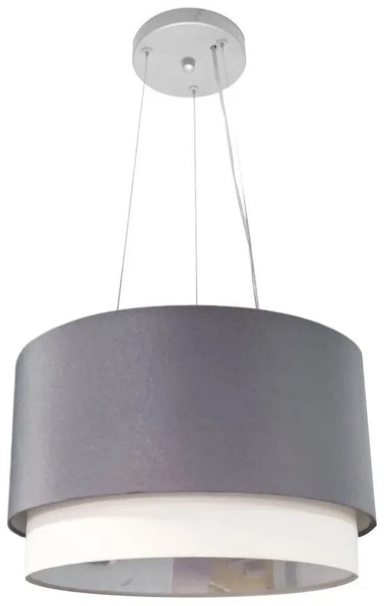 Lustre Pendente Cilíndrico Vivare Md-4383 Cúpula em Tecido 45x25cm - Bivolt