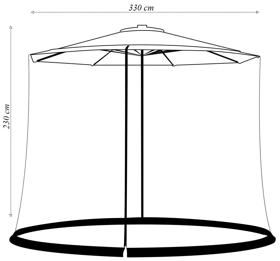 Ombrelone Externo Cobertura 330cm c/Mosquiteiro Estrutura em Aço c/Manivela Bege G31 - Gran Belo