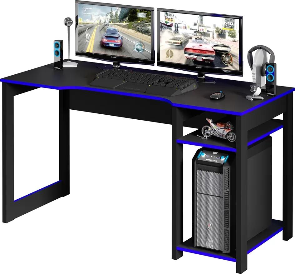 Mesa para Computador Desk Gamer ME4152 Preto e Azul
