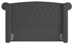 Cabeceira Cama Box Casal King 195cm Provença Z37 Veludo Chumbo - Mpoze