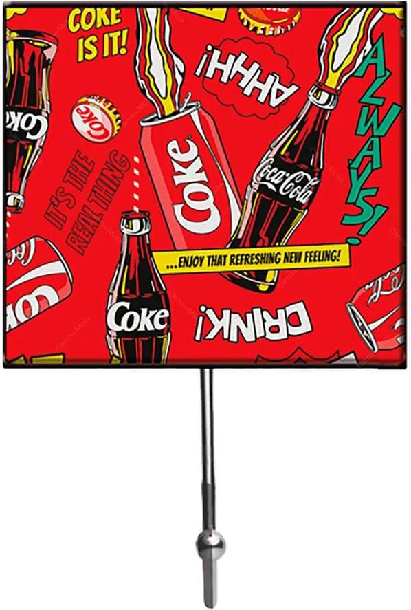 Cabideiro Coca-Cola Coke Splash Colorido em Vidro - Urban - 21x13 cm