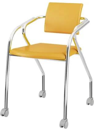 Cadeira 1713 Cromado Com Napa Amarelo - 27688 Sun House