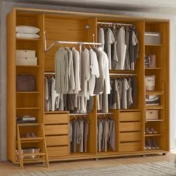 Guarda Roupa Casal 278cm 2 Portas 4 Espelhos Mya Off/Cinamomo Z10 - Mp
