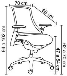 Cadeira de Escritório Diretor Giratória com Regulagem Dori R02 Sintéti