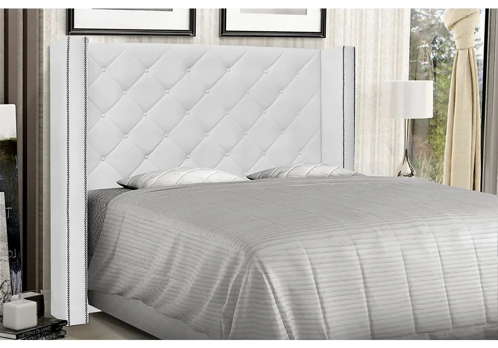 Cabeceira Vicenza Para Cama Box Queen 160 cm Corino - D'Rossi - Branco