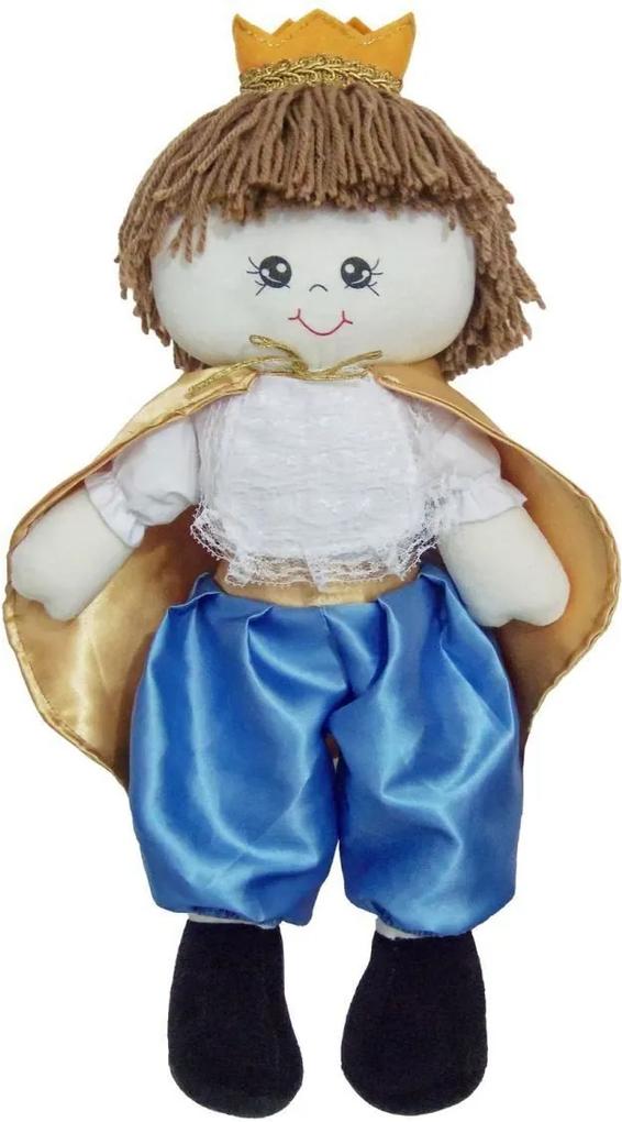 Boneco de Pano Príncipe Kevyn para Menino - Azul - G