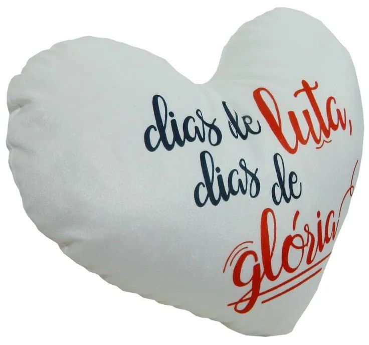 Almofada de Coração Cheia com Frases em Suede 45x30cm - ACC-0101