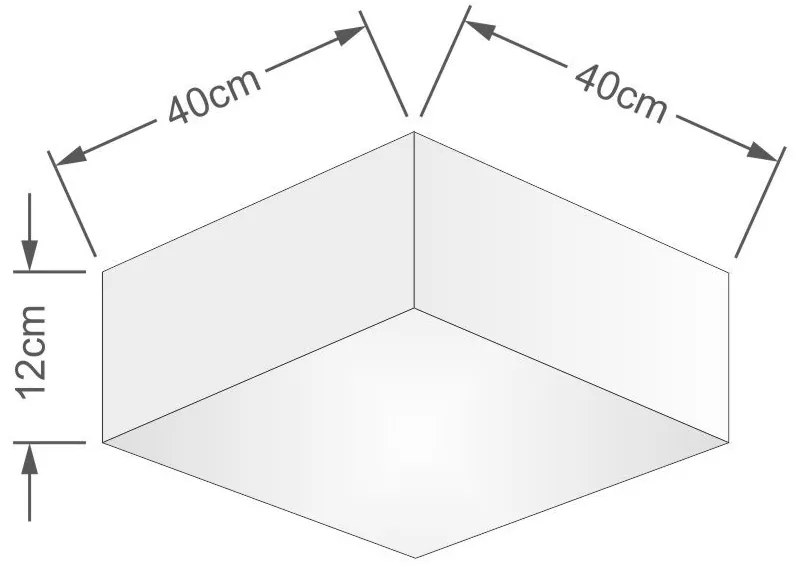 Plafon Quadrado Vivare Md-3050 Cúpula em Tecido 12/40x40cm - Bivolt