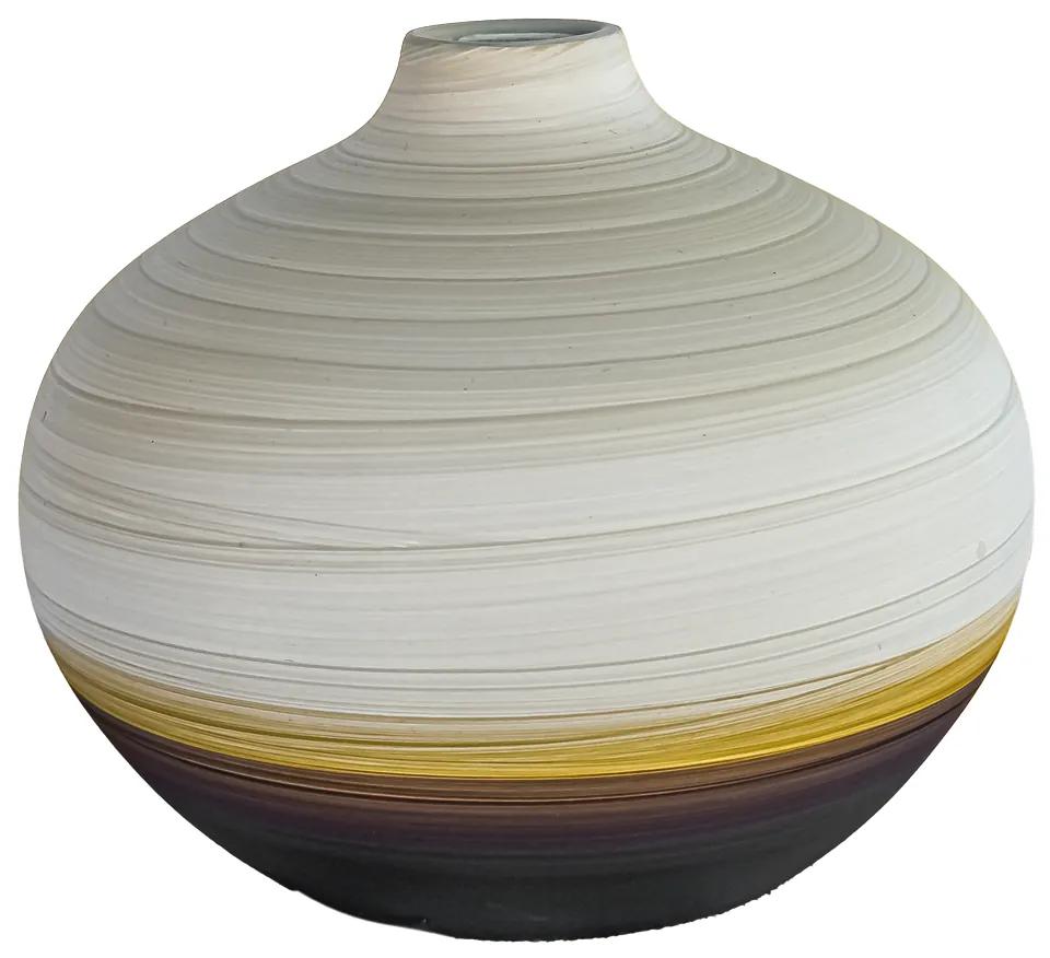 Vaso Bojudo decorativo de cerâmica 10x11x11 - Salar Fosco  Kleiner Schein