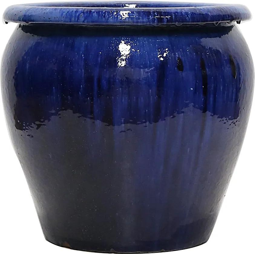 Vaso Vietnamita Cerâmica Importado Tree Com Bordas Médio Azul D53cm x A48cm