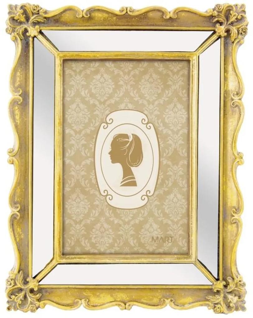 Porta Retrato Mart Antique Dourado Em Poliresina 10X15